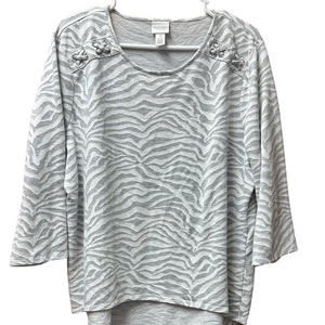 Chic Silver Zebra Pattern Sweatshirt